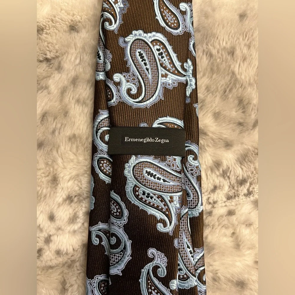 Ermenegildo ZEGNA Woven Paisley Silk Tie MSRP$240 Handmade in ITALY Great Gift!